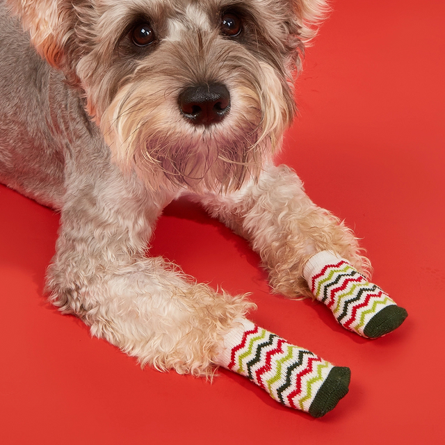 Pet natal Wave Striped Socks Knited Design Dog Socks Small Dog Holiday Socks Socks Christmas