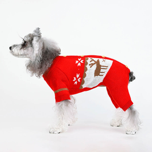 Սուրբ Ծննդյան գեղեցիկ շան սվիտեր, լակոտի ձմեռային հագուստ փոքրիկ սուրբծննդյան շների աղջիկների տղաների համար, հարմարավետ շան Onesie, փափուկ կենդանիների սվիտեր, շան զգեստներ